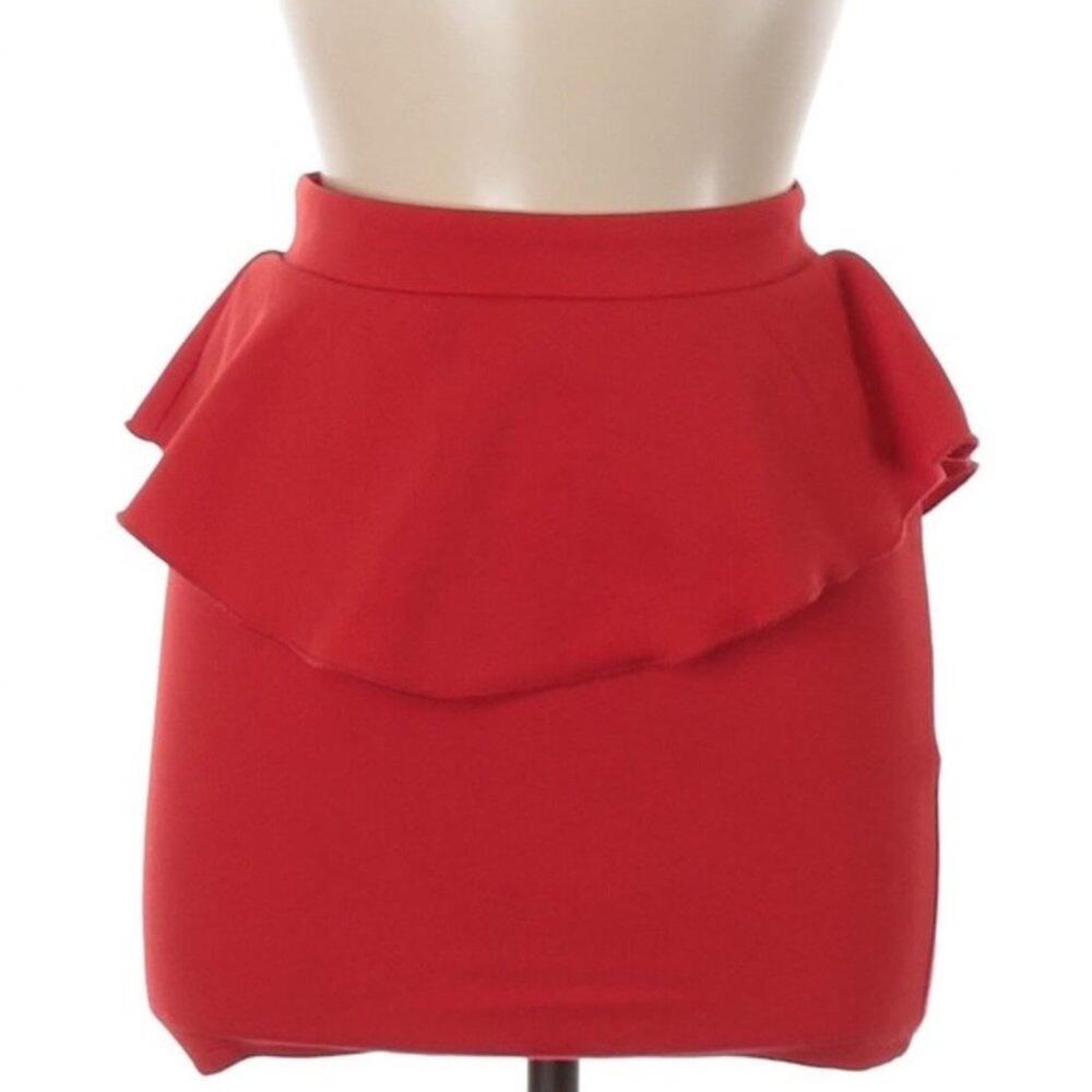 Xhilaration Red Peplum Tiered Mini Skirt
